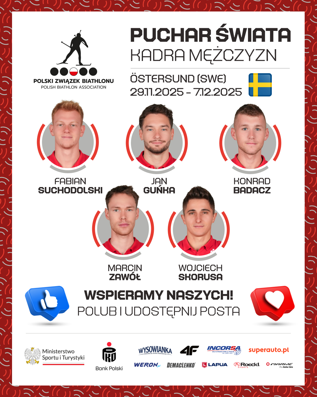 Grafika social media Polskiego Związku Biathlonu — Puchar Świata